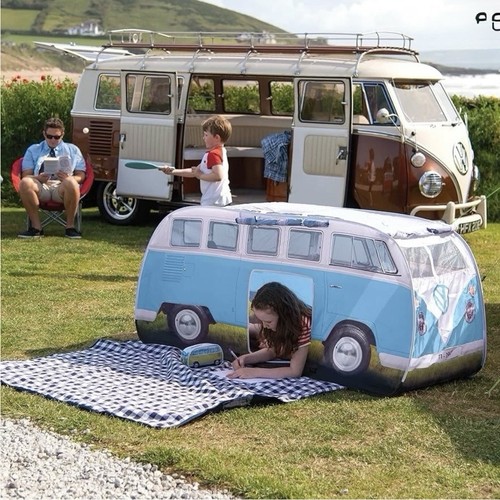 New blue volkswagen camper van - camper,